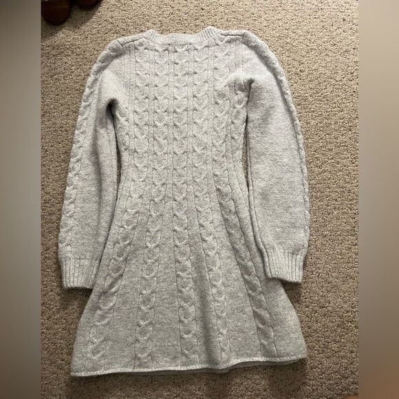 Lulu's Gray Cable Knit Sweater Dress - Picture 4 of 8